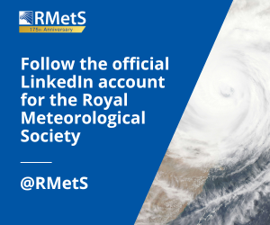 Image promoting the LinkedIn account of the Royal Meteorological Society